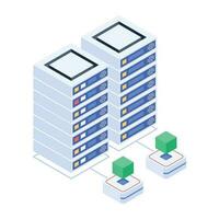 Modern of Server Racks Isometric Icon vector