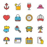 Hotel And Travel Flat Vector Icons