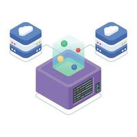 Modern of Server Racks Isometric Icon vector