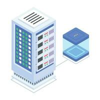 Modern of Server Racks Isometric Icon vector