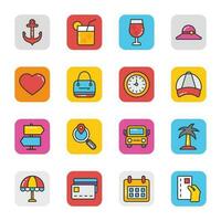 Hotel And Travel Flat Vector Icons