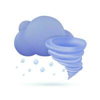 3D weather forecast icons Thunderstorms and whirlwinds Stormy weather. 3d illustration vector