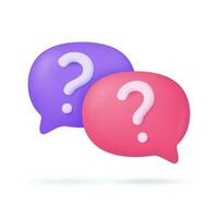 3d text box. Speech bubble dialog dialogue. questions and answers vector