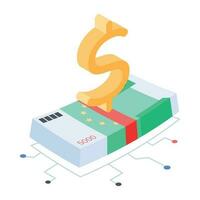 Isometric icon of investment analysis vector