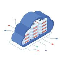 Modern of Server Racks Isometric Icon vector