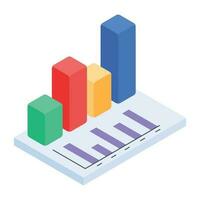 Isometric icon of investment analysis vector