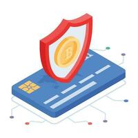 Isometric icon of secure payment vector