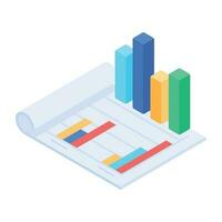 Handy isometric icon of business report vector