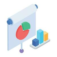 Isometric icon of business presentation vector