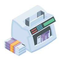 Trendy isometric icon of money counter vector