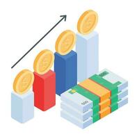 Handy isometric icon of business report vector