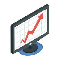 An isometric icon of growth analysis vector