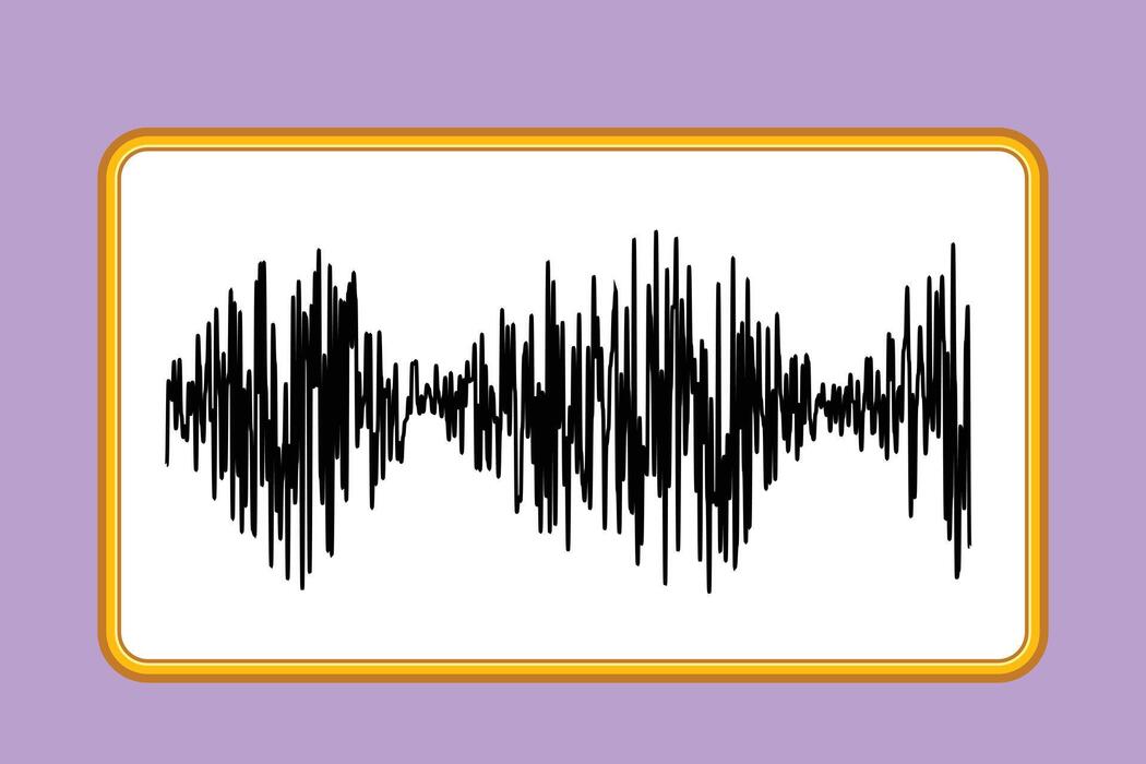 Character flat drawing stylized sound waves icon. Audio