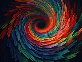 Colorful Swirling radial vortex background created with technology. photo