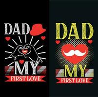 Happy fathers day typography t shirt design vector