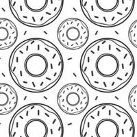 Seamless icon donut pattern. Sweet Dessert. Print for banners, design, decoration of street cafe, coffee shops, bakery. For fabrics, textiles, wallpaper. Logo design templates. Vector illustration