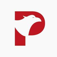 Letter P Eagle Logo Design. Transportation Symbol Vector Template