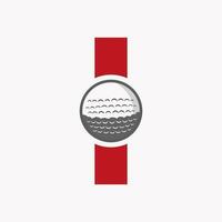 Golf Logo On Letter I. Initial Hockey Sport Academy Sign, Club Symbol vector
