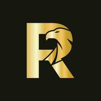 Letter R Eagle Logo Design. Transportation Symbol Vector Template