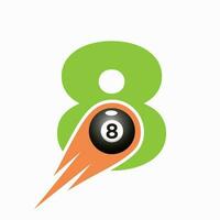 Letter 8 Billiard Sports Team Club Logo. 8 Ball Pool Logo Design Template vector