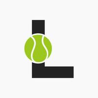 Tennis Logo On Letter L. Tennis Sport Academy, Club Logo Sign vector