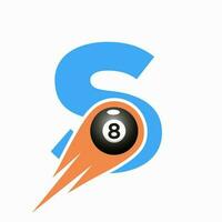 Letter S Billiard Sports Team Club Logo. 8 Ball Pool Logo Design Template vector