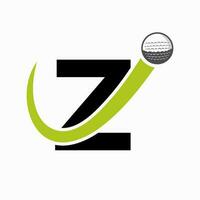 inicial letra z golf logo diseño. inicial hockey deporte academia firmar, club símbolo vector
