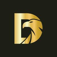 Letter D Eagle Logo Design. Transportation Symbol Vector Template