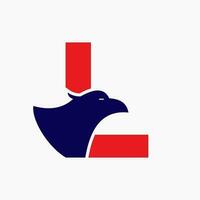 Letter L Eagle Logo Design. Transportation Symbol Vector Template