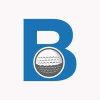 Golf Logo On Letter B. Initial Hockey Sport Academy Sign, Club Symbol vector
