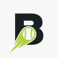 Tennis Logo Design On Letter B Template. Tennis Sport Academy, Club Logo vector