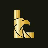 letra l águila logo diseño. transporte símbolo vector modelo