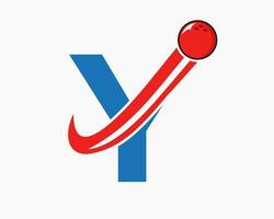 Letter Y Bowling Logo. Bowling Ball Symbol With Moving Ball Icon vector