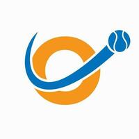Tennis Logo Design On Letter O Template. Tennis Sport Academy, Club Logo vector