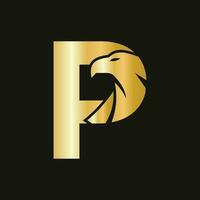 Letter P Eagle Logo Design. Transportation Symbol Vector Template