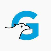 Letter G Eagle Logo Design. Transportation Symbol Vector Template