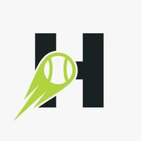 Tennis Logo Design On Letter H Template. Tennis Sport Academy, Club Logo vector