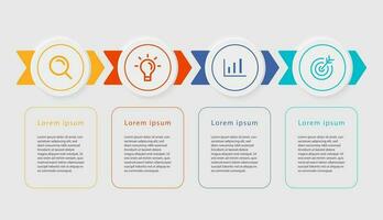 Business infographic design template with 4 options or steps. Can be used for workflow layout, diagram, presentation, web design, infographic. Vector illustration