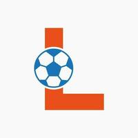 Initial Letter L Soccer Logo. Football Logo Design Vector Template