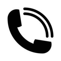 Phone Call Icon, Old Telephone Icon, Calling Phone, Technology Device, Contact Information, Communication Symbol, Support, Chat, Trendy Black Sign Isolated On White Background Vector Illustration