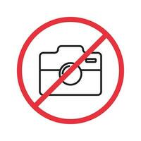 Prohibition No Photo Sign, No Photographing Prohibition Sign Symbol, No Video, No photography Icon, Do Not Take Photo Sign, Camera Icon With Red Circle, Prohibited Logo Pictogram, Vector Illustration