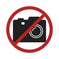 prohibición No foto firmar, No fotografiando prohibición firmar símbolo, No video, No fotografía icono, hacer no tomar foto firmar, cámara icono con rojo círculo, prohibido logo pictograma, vector ilustración