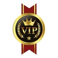 lustroso VIP negro vaso etiqueta con oro corona, VIP afiliación para noche club, lujo Insignia plantilla, prima miembro, Rey y reina corona icono, real diseño elemento vector