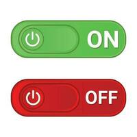 On Off Slider, Set Power On Off Switch Button, On and Off Slider, Shutdown Symbol, Slider On Off Push Button, 3D Realistic Glossy And Shiny Glowing Energy Icons Vector Illustration