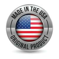 Glossy Made In USA Badge, Made In The United States,  Made In The USA emblem, American Flag, Made In USA Seal, Made In USA vector, Icons, Original Product, Vector Illustration In 3D Realistic Mood