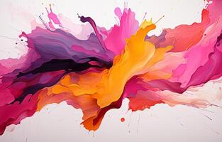 A hand drawn illustration using several colors and brushes on a white background. photo