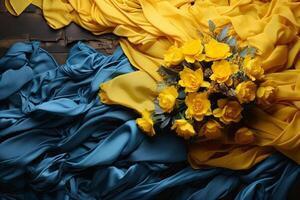 Independence day of Ukraine with Ukrainian flag. photo