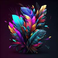 3d colorful feathers for carnival composition .. photo