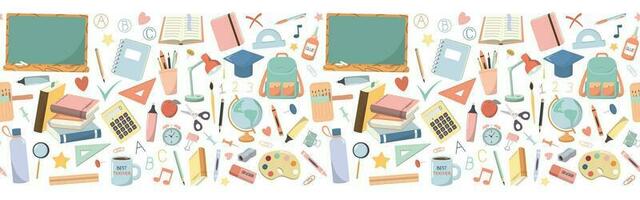 Back to school typography vector illustration colorful modern and school  items elements decoration background. 10564623 Vector Art at Vecteezy