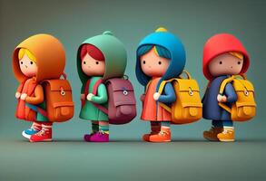 Children and preschoolers as back to school concept. photo